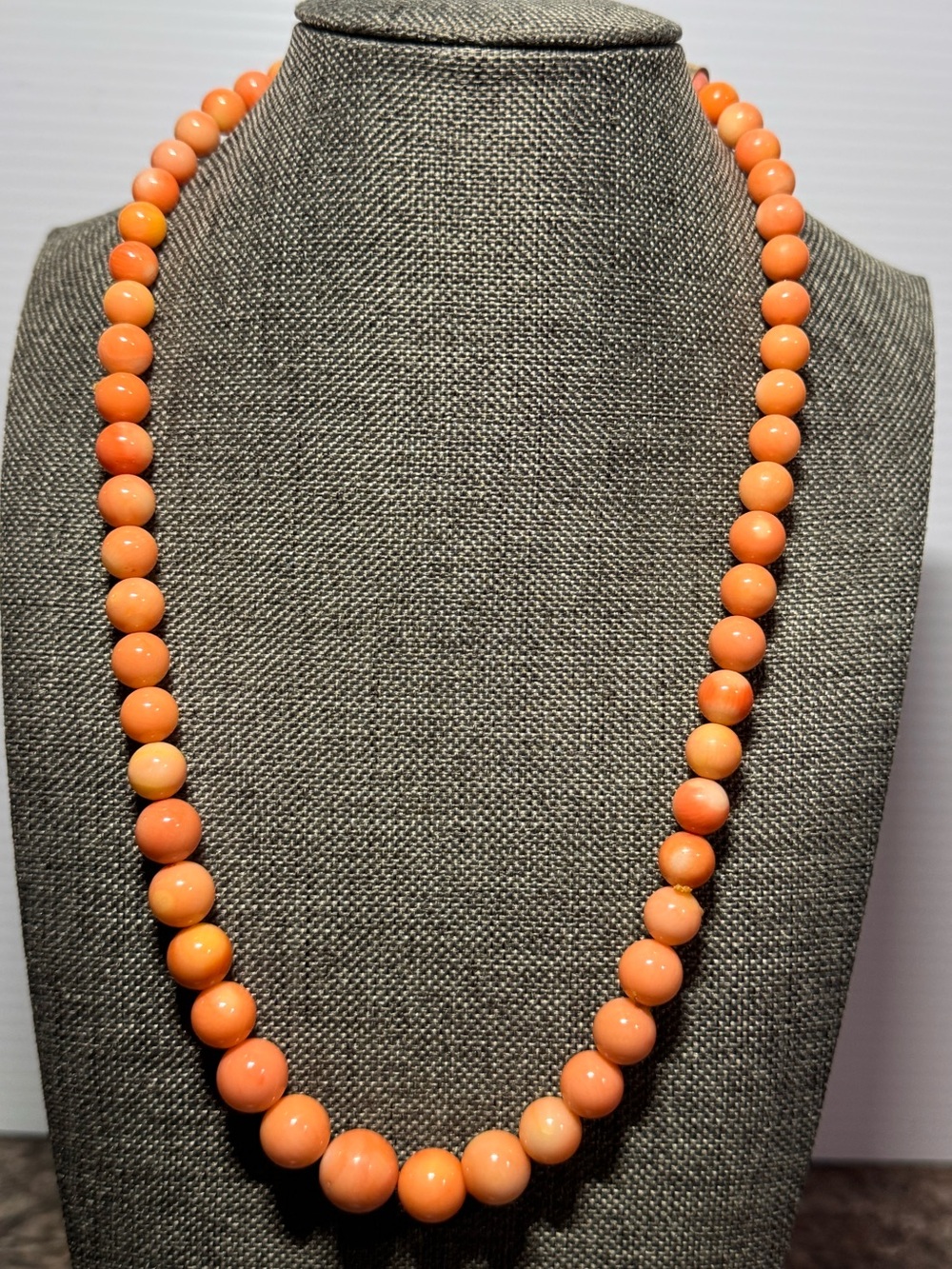 DTR Jay King Salmon Coral Graduated Beaded Necklace Sterling Silver Clasp